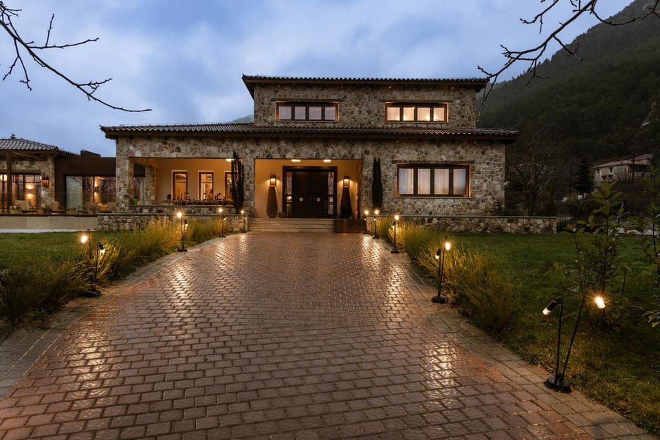 Property building, Facade/entrance, Night, Garden, Garden view
