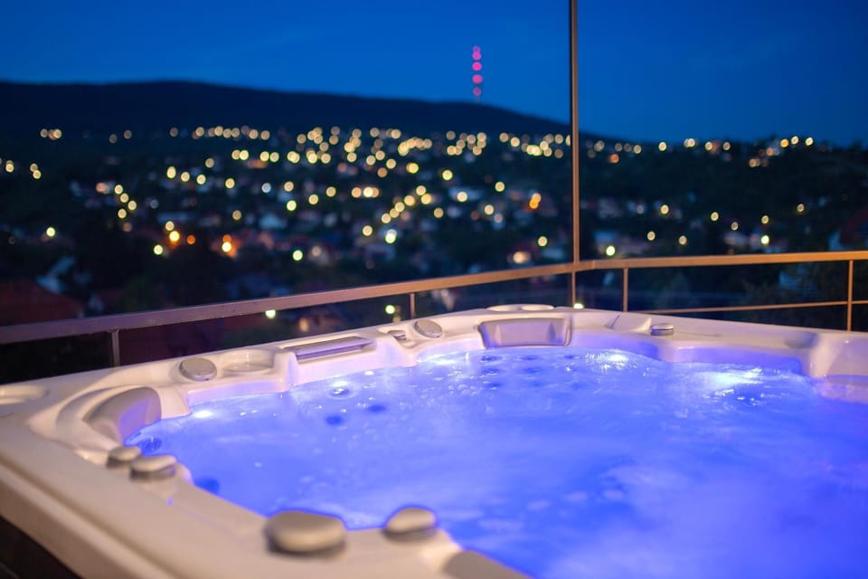 Night, Natural landscape, Hot Tub, Mountain view