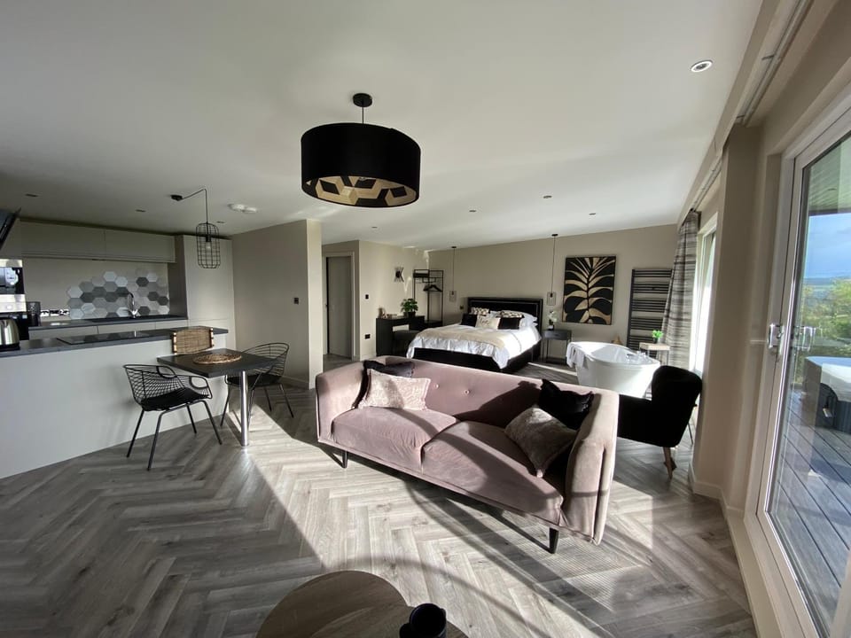 Bed, Kitchen or kitchenette, Living room, Photo of the whole room, Seating area, Bedroom