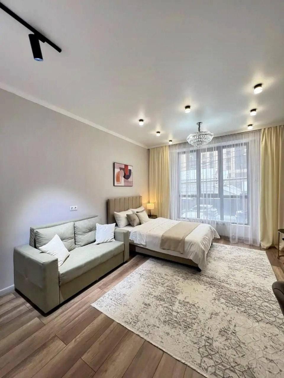 Bed, Living room, Photo of the whole room, Seating area, Bedroom
