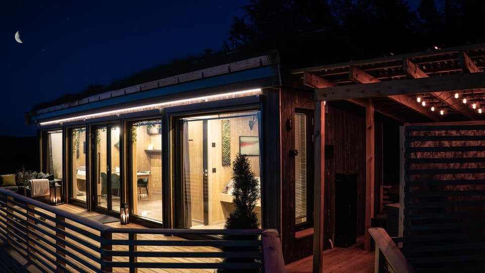 Property building, Patio, Night