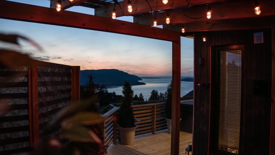 Patio, Night, Natural landscape, Summer, View (from property/room), Balcony/Terrace, On site, Lake view, Sunrise, Sunset, flat iron