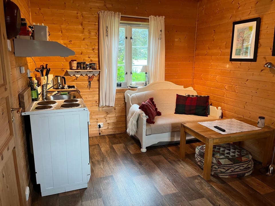 Kitchen or kitchenette, Living room, Seating area