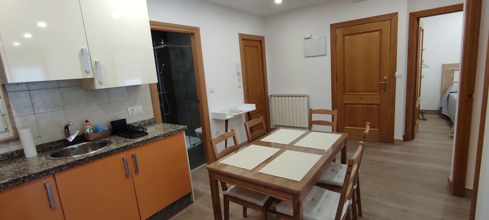 Kitchen or kitchenette, Living room, Dining area, stove