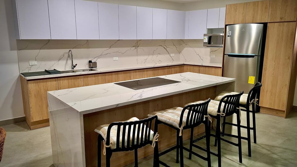 Kitchen or kitchenette, minibar, stove
