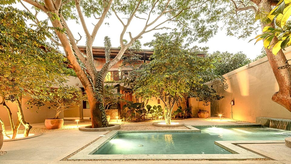 Property building, Day, Garden, Garden view, Pool view, Swimming pool