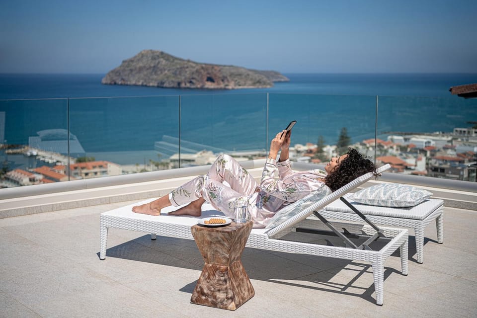 View (from property/room), Balcony/Terrace, Sea view, sunbed