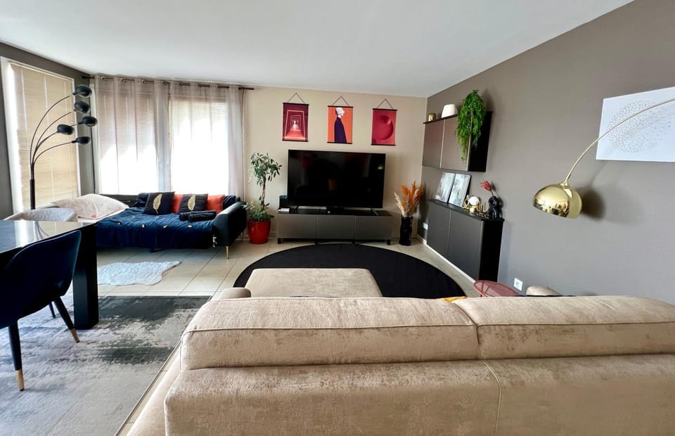 Appartement climatisé 3 étoiles T3 chic à Strasbourg avec billard et terrasse Apartment in Strasbourg
