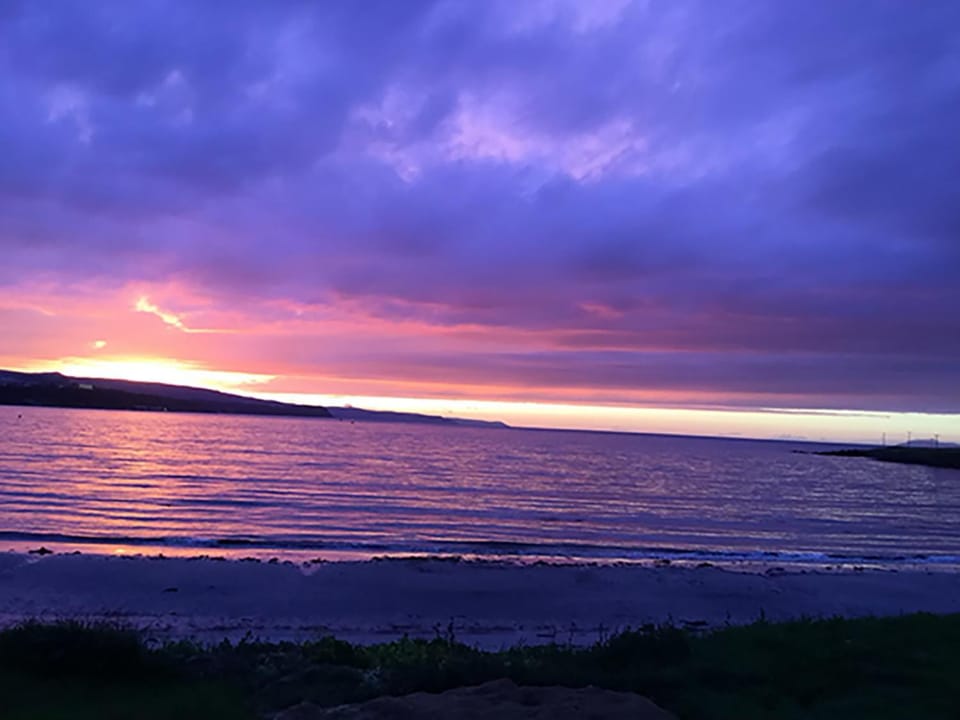 Beach, Sea view, Sunset