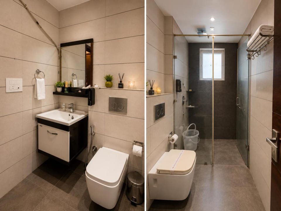 Shower, Toilet, Bathroom, bidet, towels