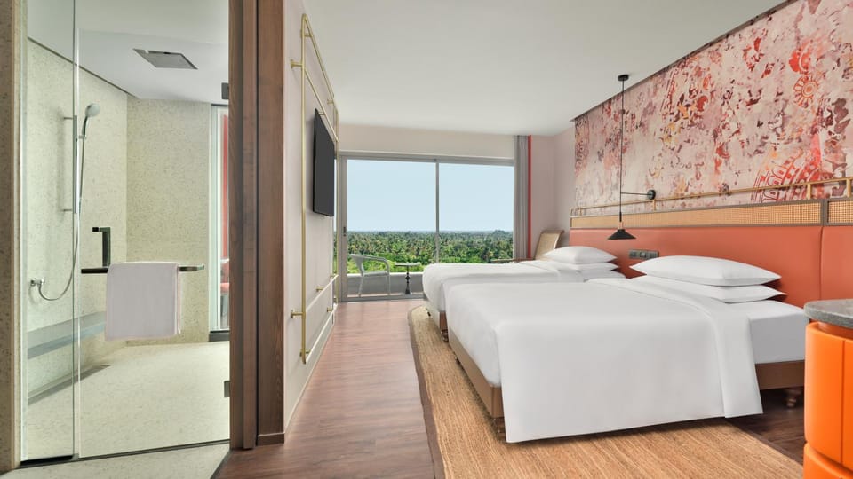 Shower, Toilet, Bathroom, View (from property/room), Balcony/Terrace, Kitchen or kitchenette, Other, Bedroom, Food, Guests, City view, Bath, dishwasher, flat iron, locker, microwave, wardrobe, dryer, acessibility, air conditioner