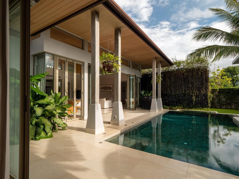 Property building, Patio, Day, Garden, Garden view, Pool view, Swimming pool