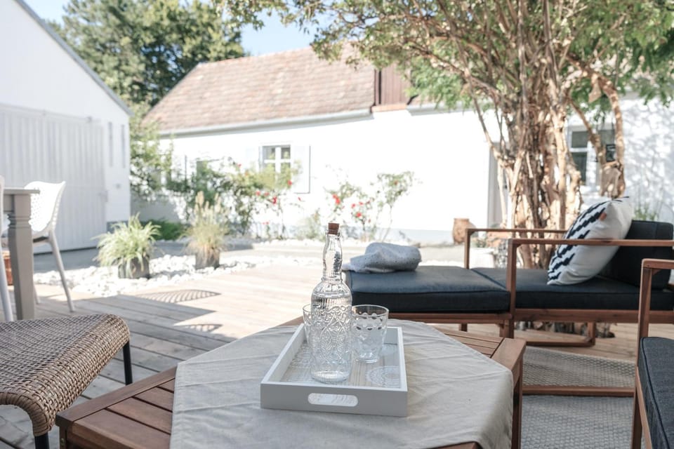 Property building, Patio, Garden, Seating area, Garden view
