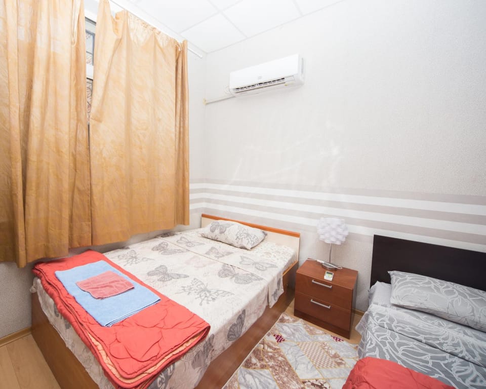 Bed, wardrobe, air conditioner