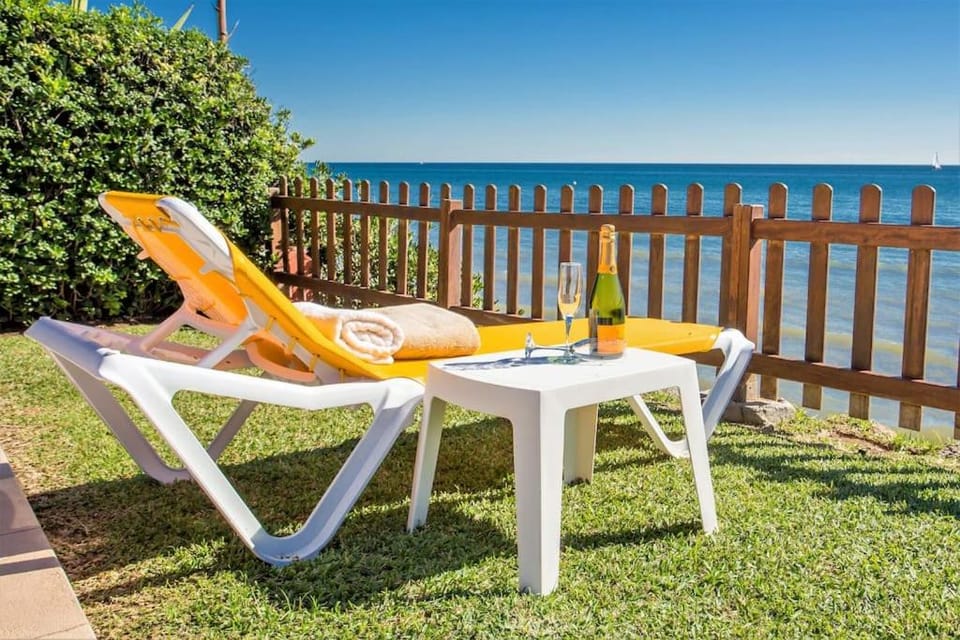 Beach, Sea view, sunbed