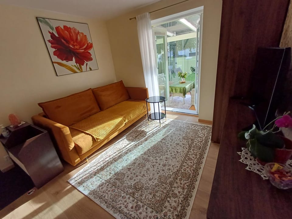 Bed, TV and multimedia, Living room, Photo of the whole room, Seating area, Bedroom, Garden view