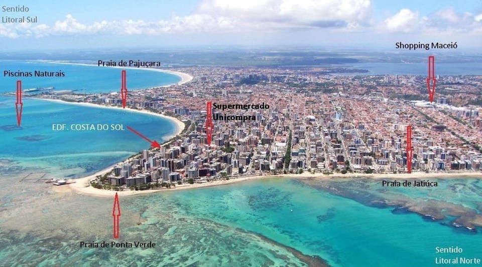 Edf á beira mar de Ponta Verde- Apt com 02 quartos vista lateral mar - melhor localização na Orla de Maceió Apartment in Maceió