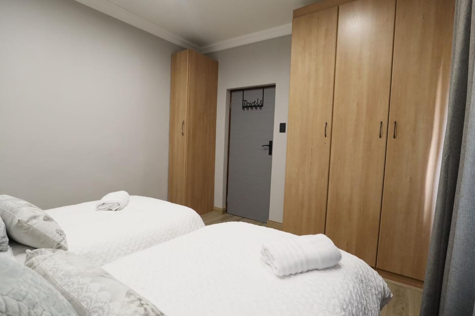 Bed, Photo of the whole room, Bedroom, towels, wardrobe
