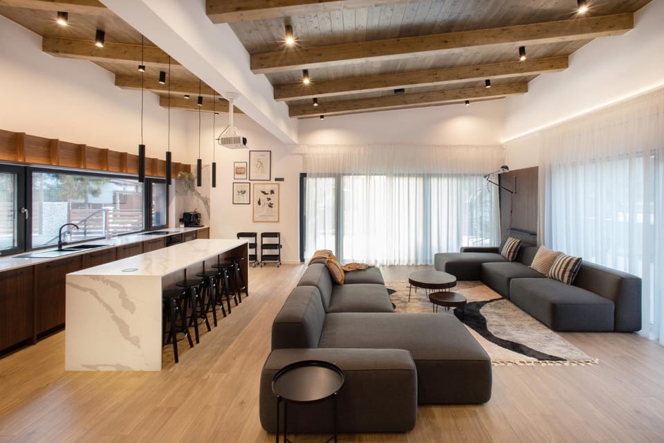 Living room, kitchen