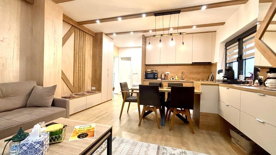 Kitchen or kitchenette, Living room, Dining area