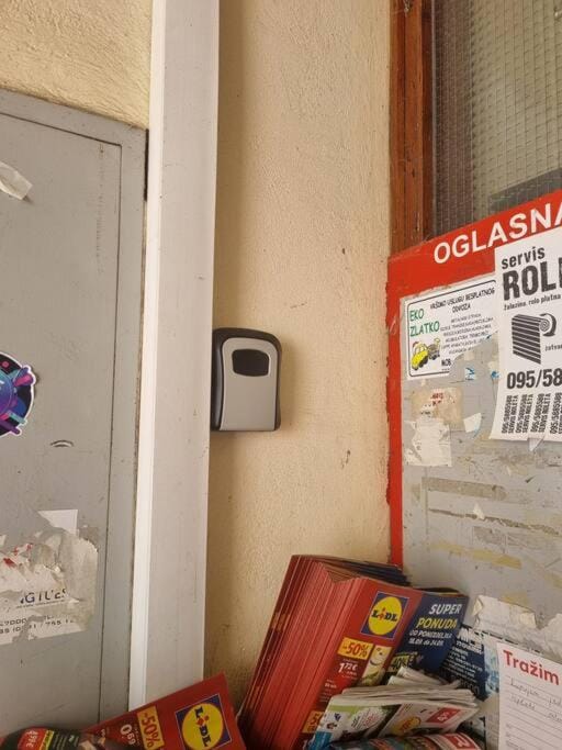 Property building, microwave, safe