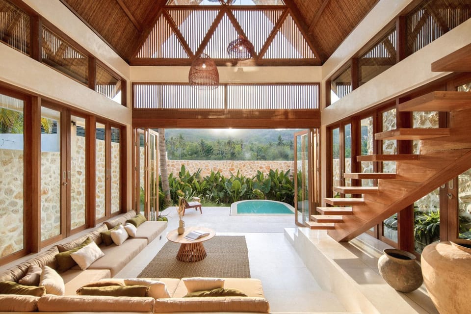 Living room, Seating area, Garden view, Pool view, Swimming pool