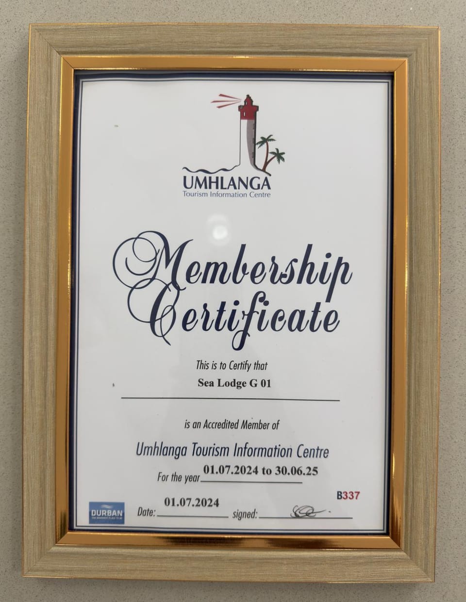 Certificate/Award