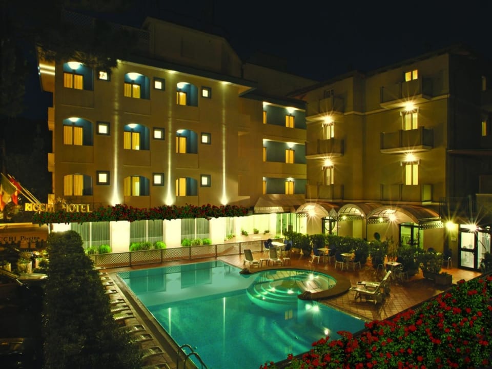 Facade/entrance, Night, Swimming pool