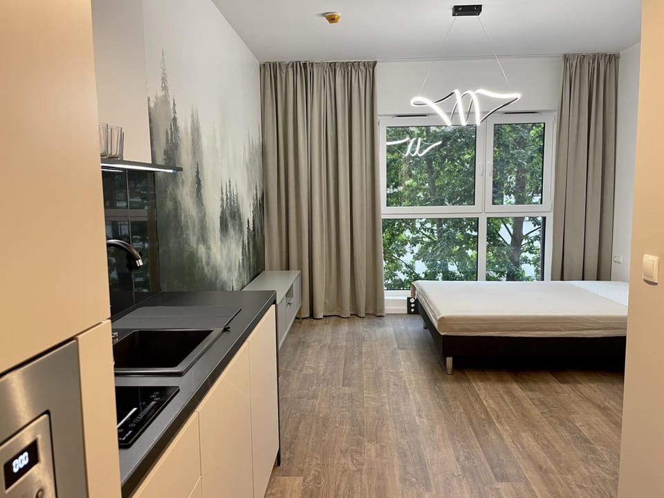 Bed, TV and multimedia, Kitchen or kitchenette, Photo of the whole room, Bedroom, minibar, pet friendly
