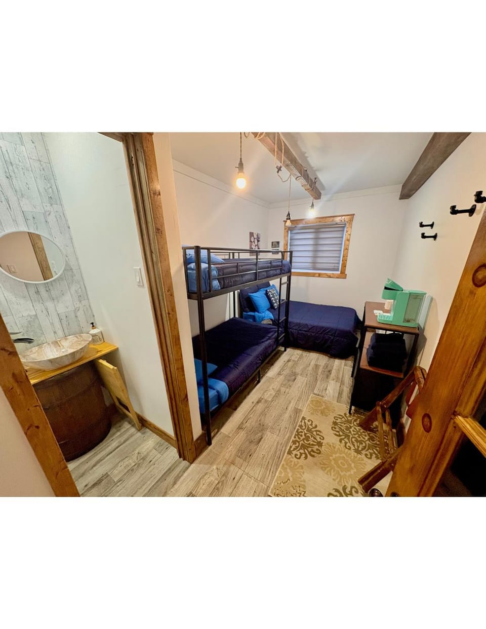 Photo of the whole room, bunk bed
