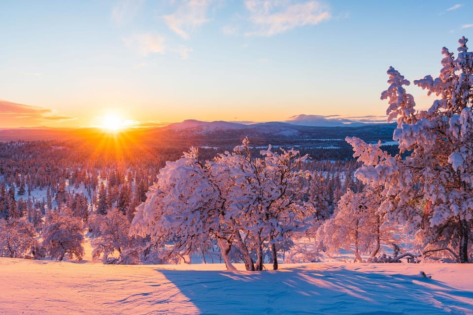 Natural landscape, Winter, Mountain view, Sunrise