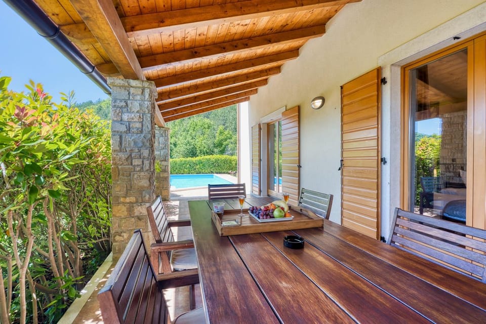 Patio, Day, Natural landscape, Garden, View (from property/room), Balcony/Terrace, Food and drinks, Seating area, Garden view, Pool view, sunbed