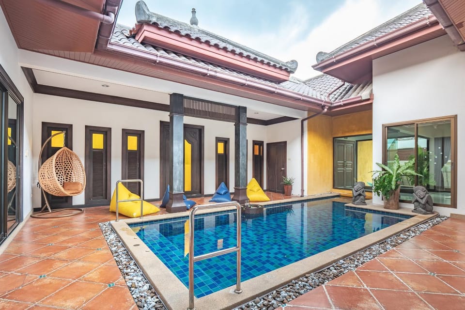 Pool view, Swimming pool, Inner courtyard view, sunbed