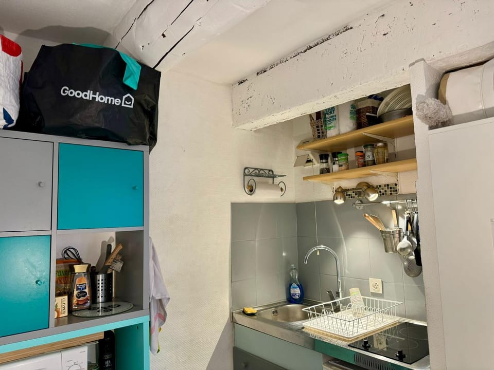 Kitchen or kitchenette, minibar, stove