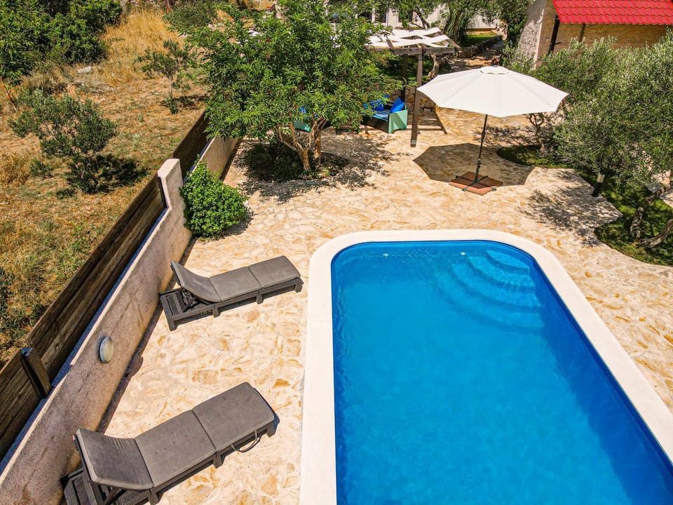 Patio, Day, Garden, Garden view, Pool view, Swimming pool, sunbed