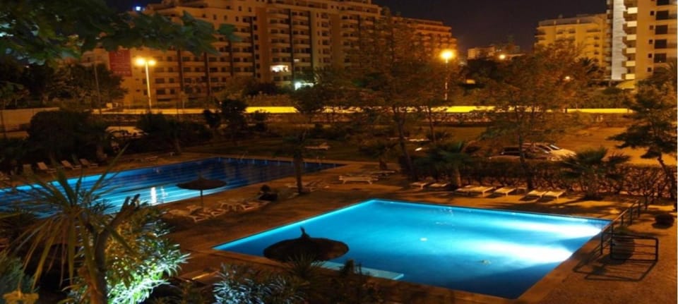 Property building, Night, Pool view