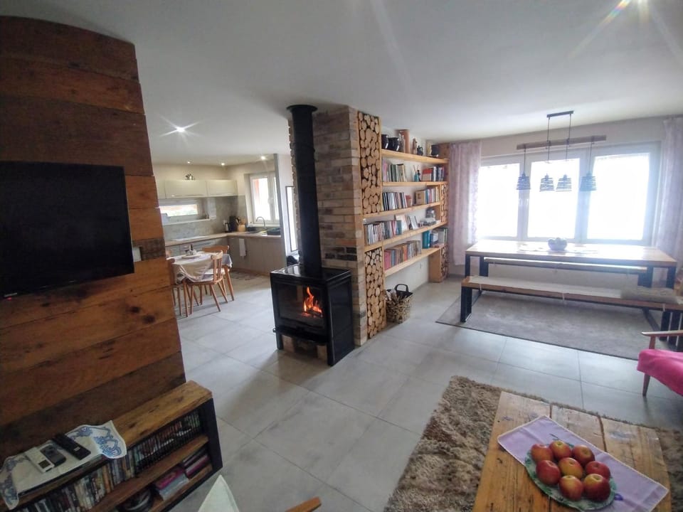 Library, TV and multimedia, Kitchen or kitchenette, Living room, fireplace