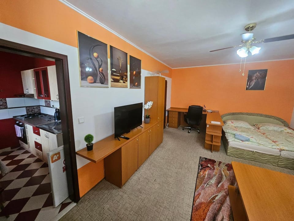 Bed, TV and multimedia, Living room, Photo of the whole room, Seating area, Evening entertainment, Bedroom