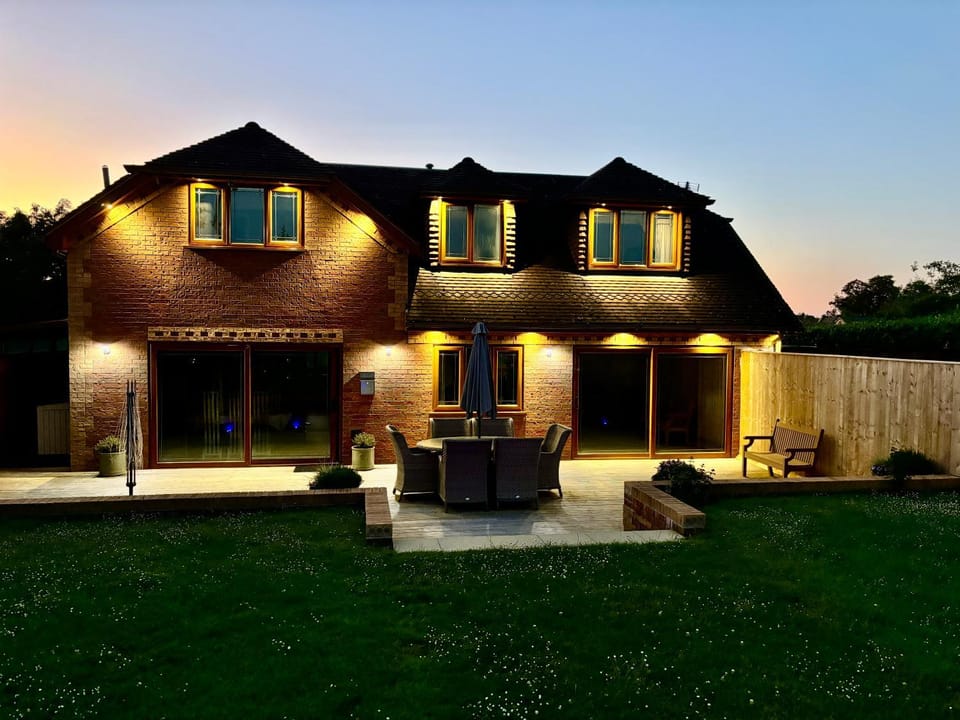 Patio, Night, Garden, Garden view