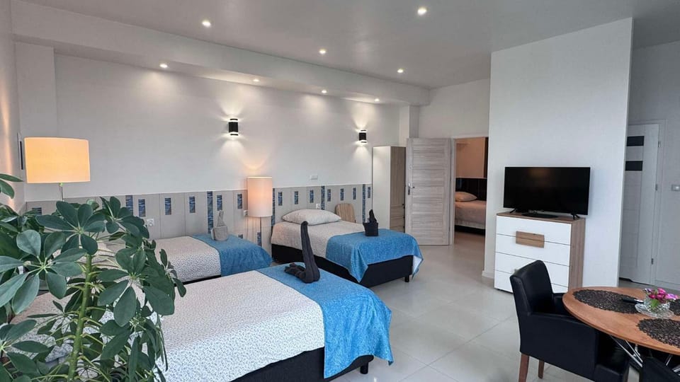 Communal lounge/ TV room, Bed, TV and multimedia, Living room, Photo of the whole room, Seating area, Evening entertainment, Bedroom