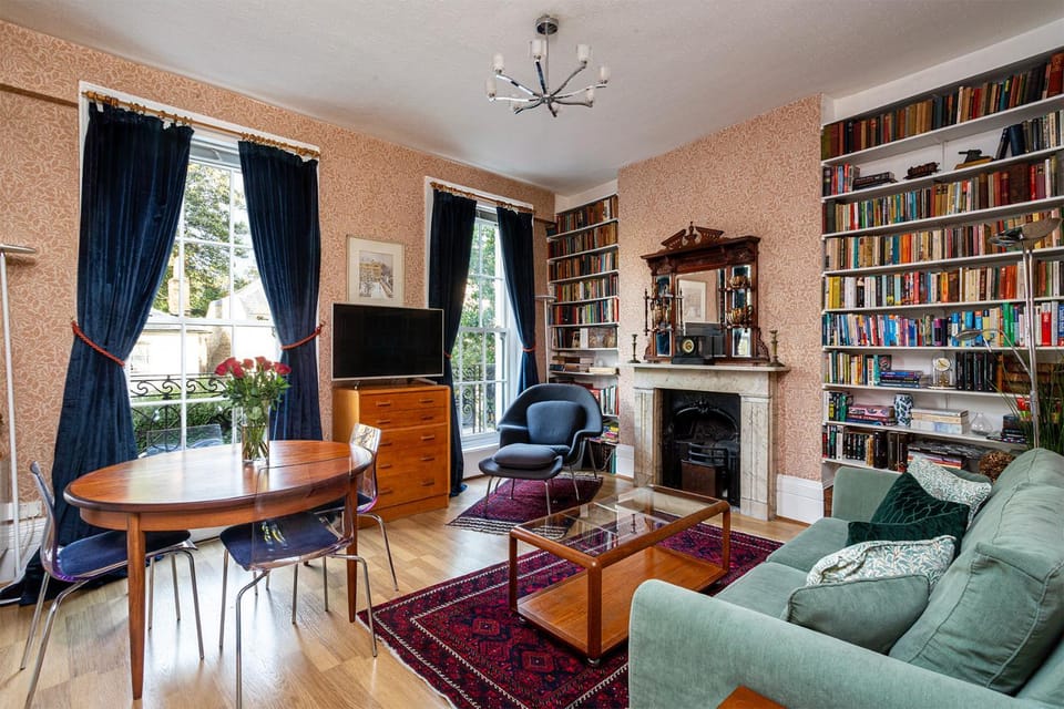 Library, Living room, Dining area