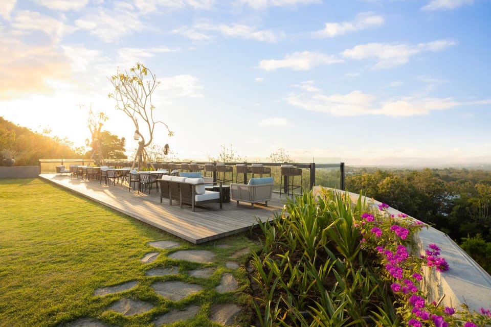 Natural landscape, Garden, Garden view, Sunset