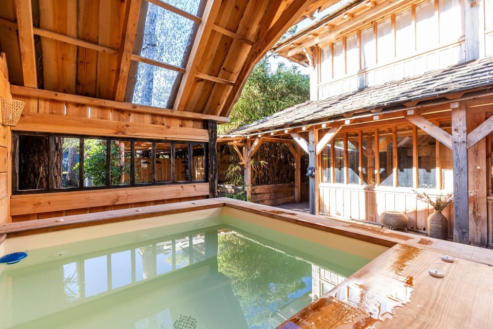 Property building, Living room, Swimming pool