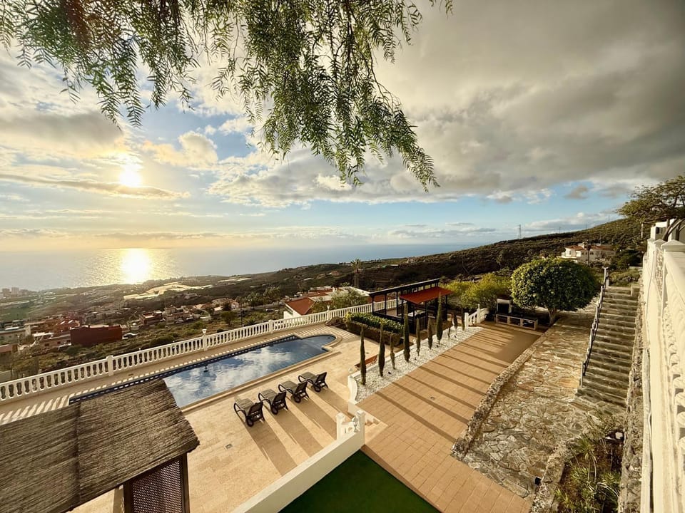 Property building, Living room, Swimming pool