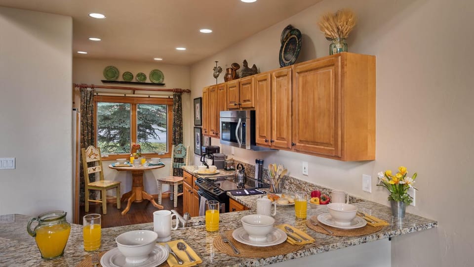 Living room, microwave, storage, stove