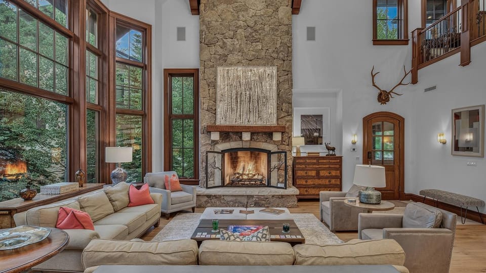 Living room, Seating area, fireplace, furniture