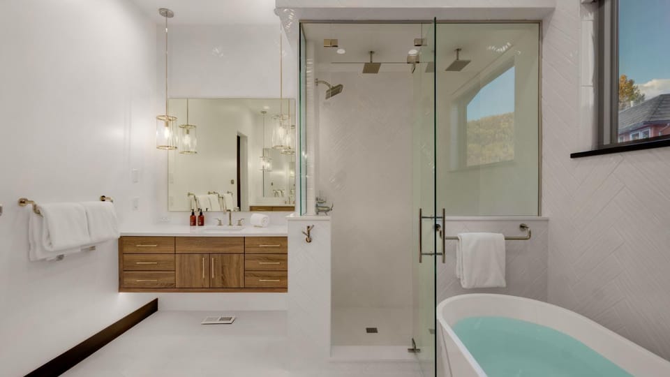 Shower, Bathroom, Bath, storage, towels