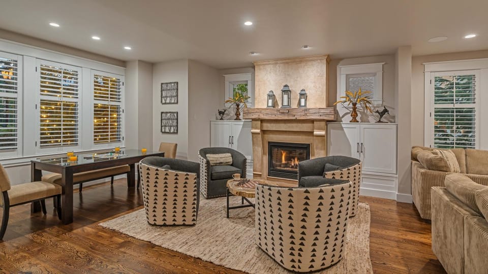 Living room, Seating area, fireplace, furniture
