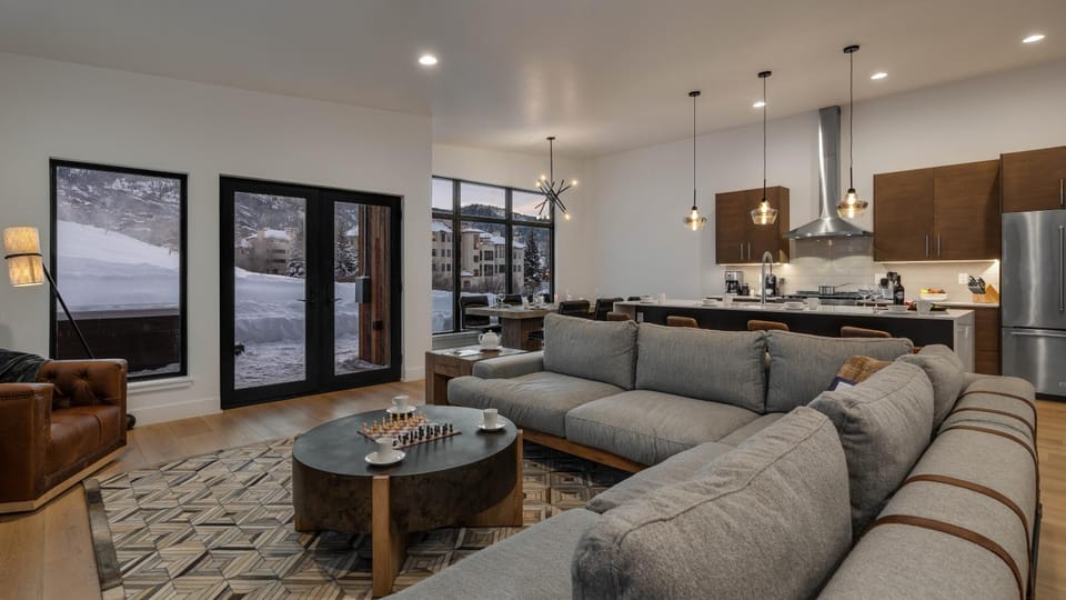 Living room, furniture, kitchen