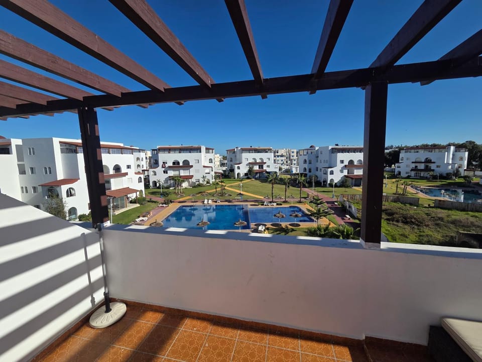 View (from property/room), Balcony/Terrace, Pool view